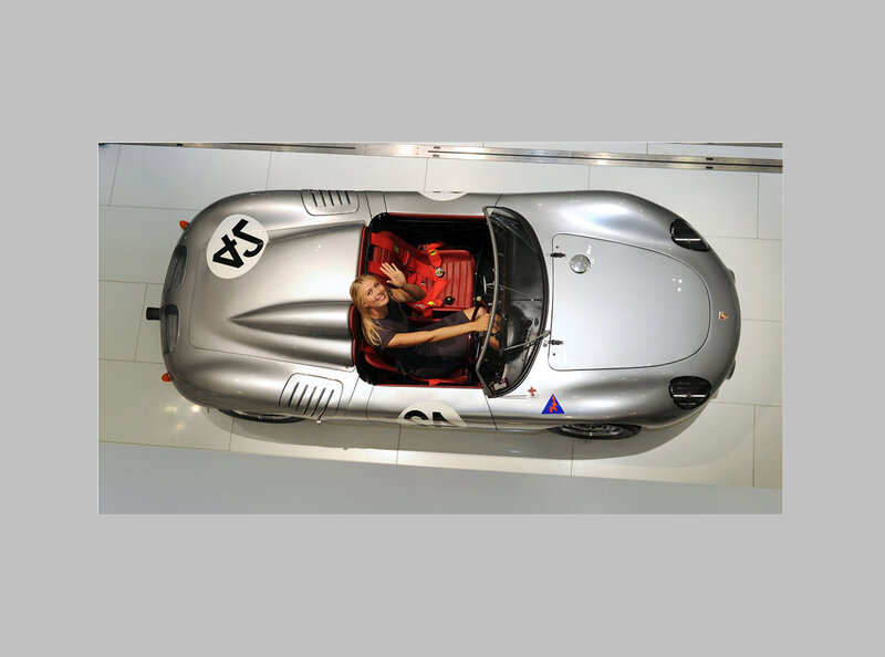 Woman in Silver Race Car — Calm