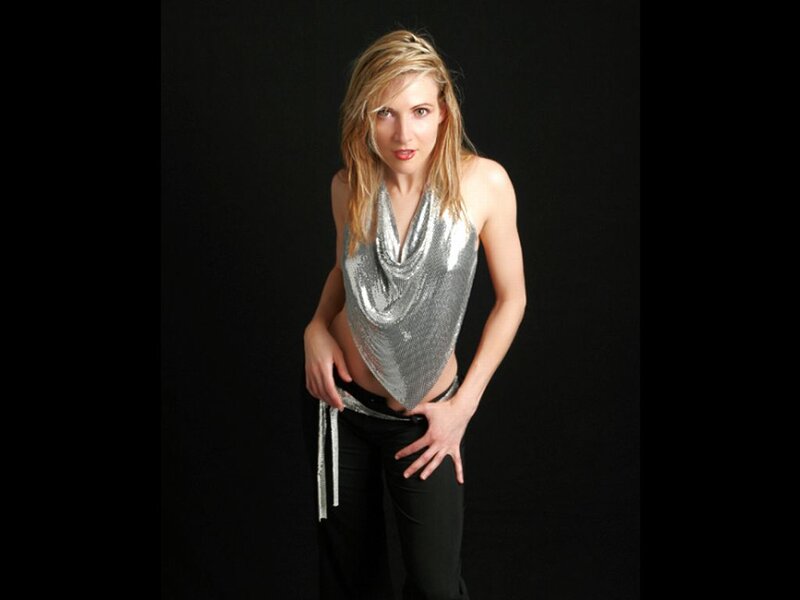 Woman in Silver Top — Black