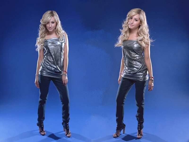 Woman in Silver Top — Blue, Confident