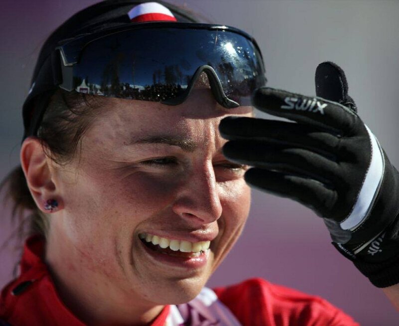 Woman in Ski Gear — Red