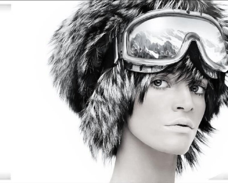 woman in ski goggles