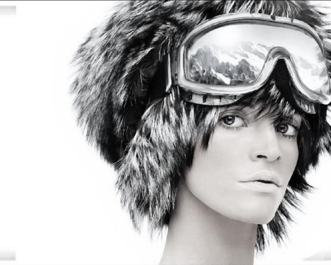 woman in ski goggles