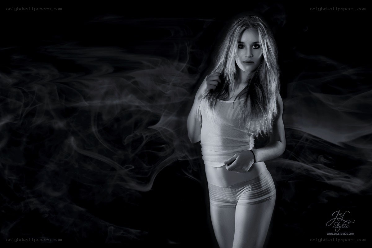 woman in smoke