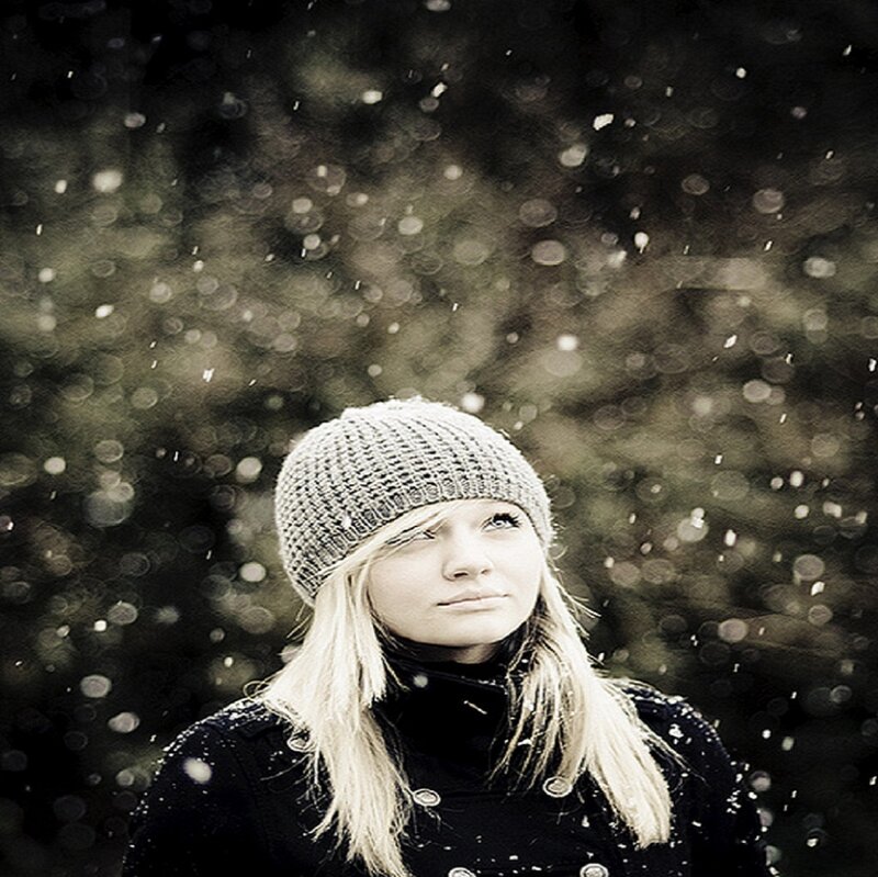 Woman in Snow — Black, Calm