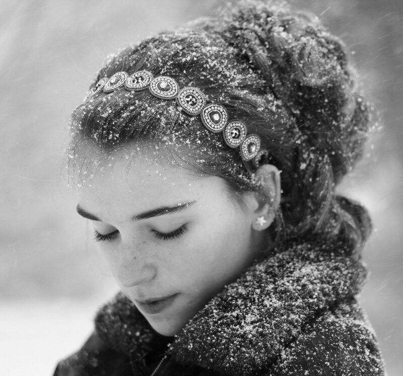 Woman in Snow — Black