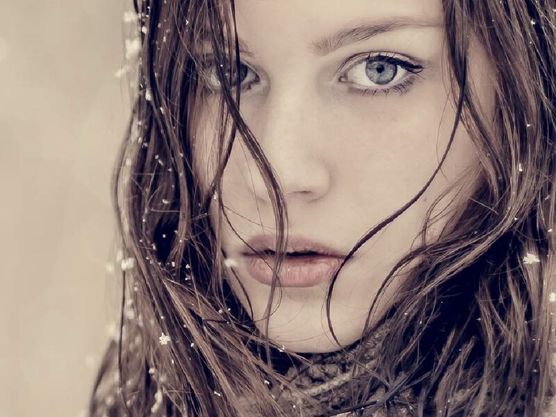 Woman in Snow — Brown