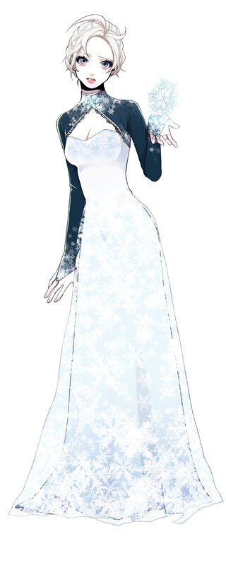 Woman in Snow Dress