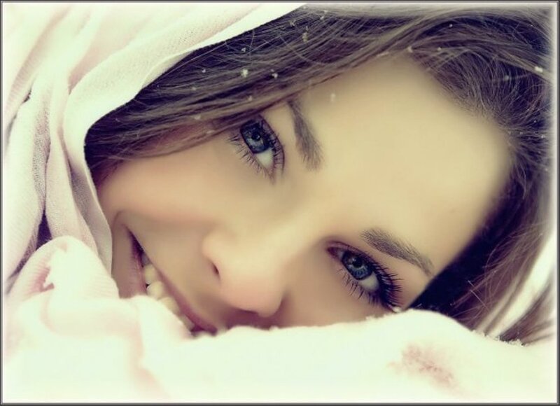 Woman in Snow — White, Calm, Winter