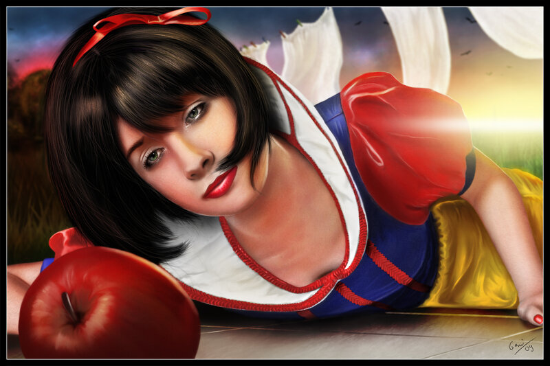 Woman in Snow White Costume — Red, Dramatic