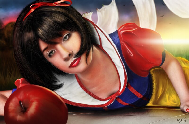 Woman in Snow White Costume — Red