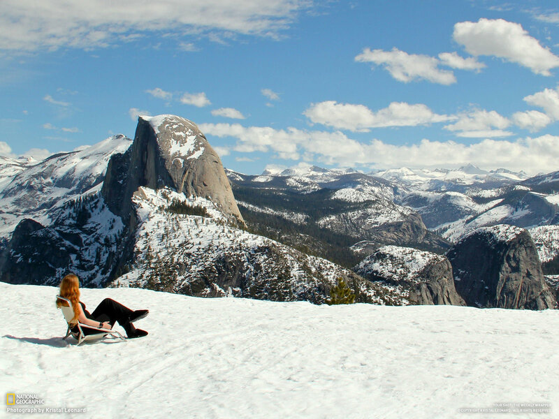 Woman in Snow — White, Serene