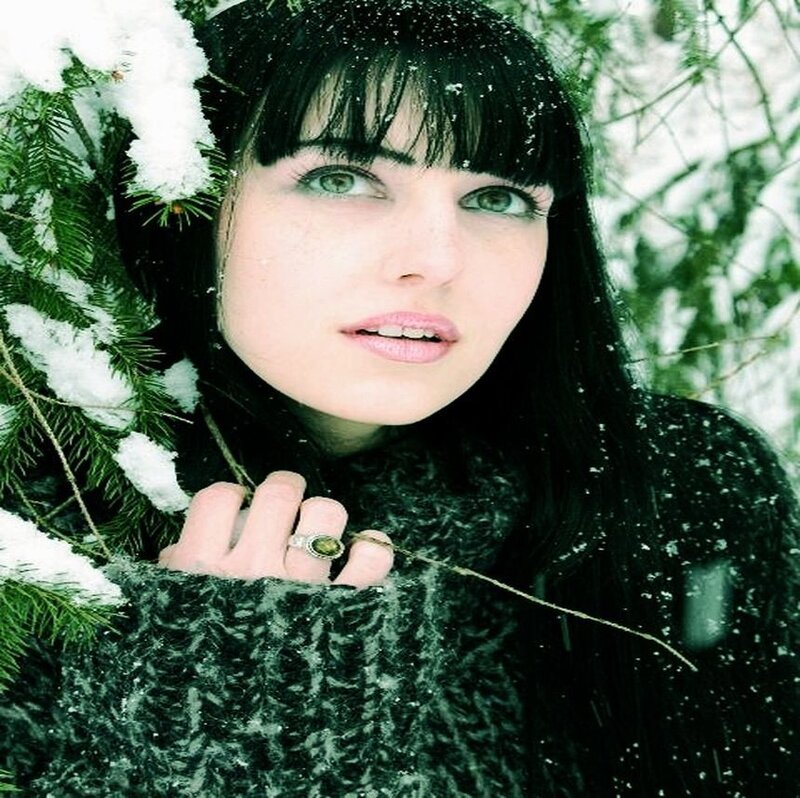 Woman in Snow — White