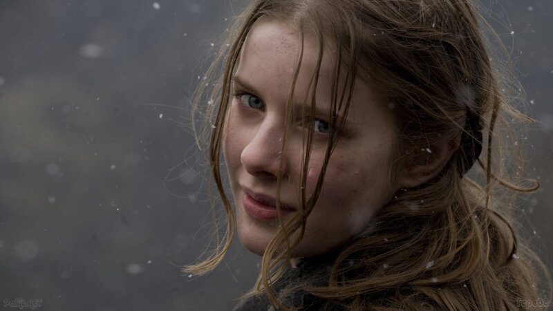 woman in snowstorm