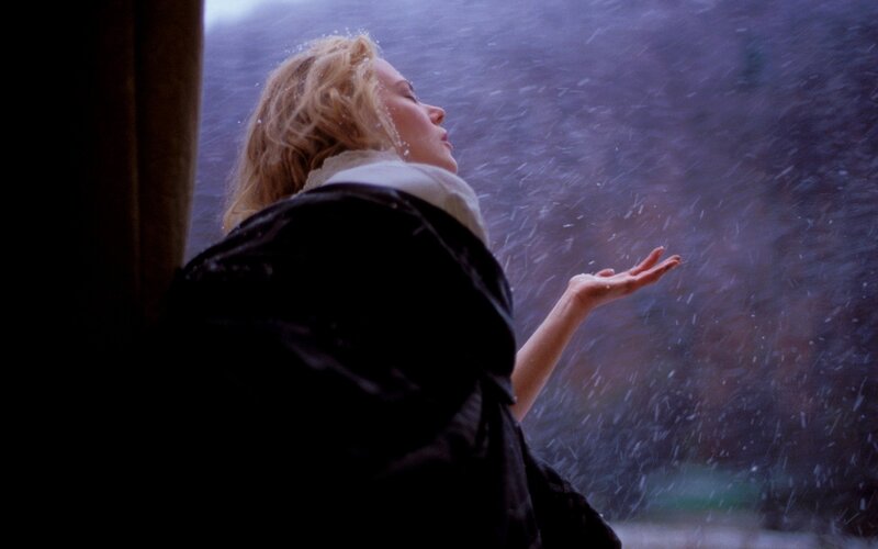 woman in snowstorm