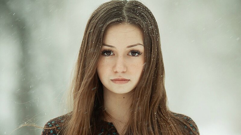 woman in snowstorm