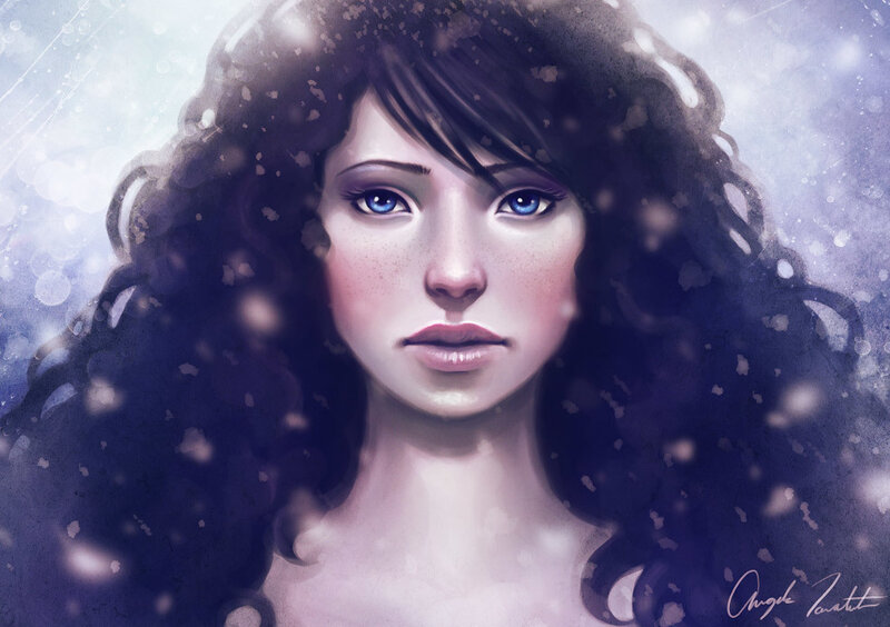 woman in snowstorm