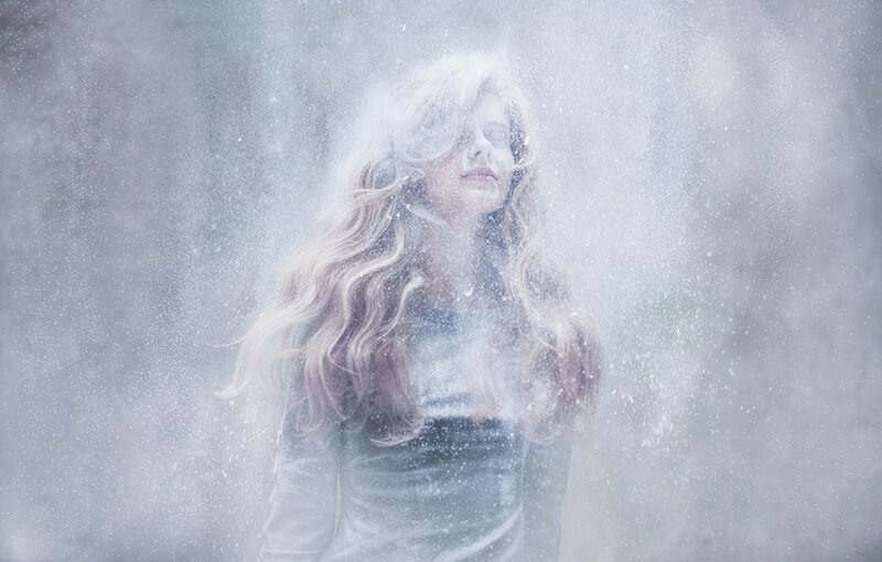 Woman in Snowstorm — White, Cold, Winter
