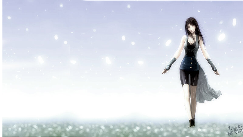 Woman in Snowstorm — White, Serene, Winter