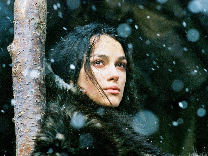 woman in snowy forest