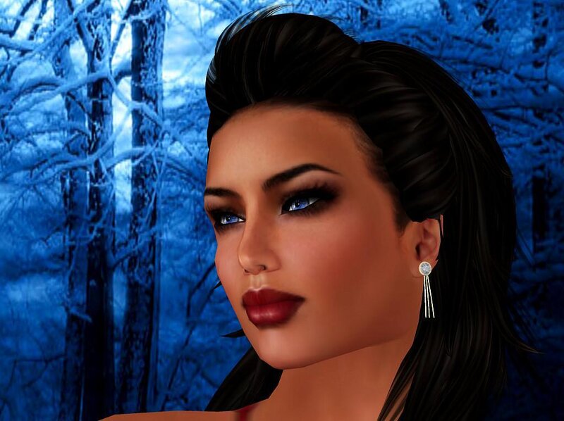 woman in snowy forest