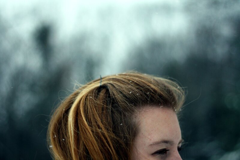 woman in snowy landscape