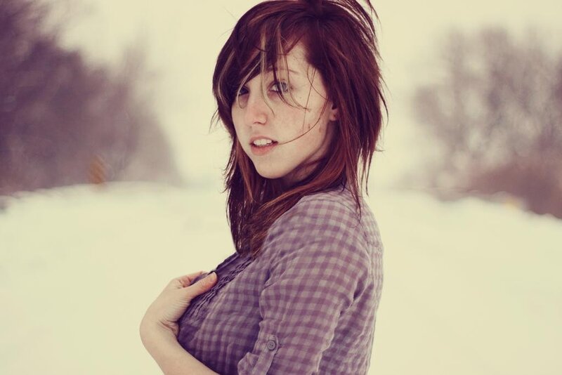 woman in snowy landscape
