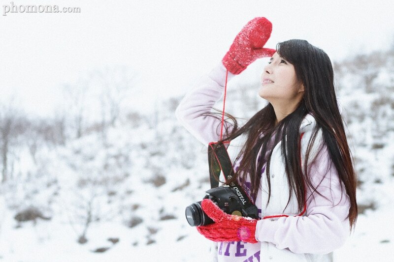 woman in snowy landscape