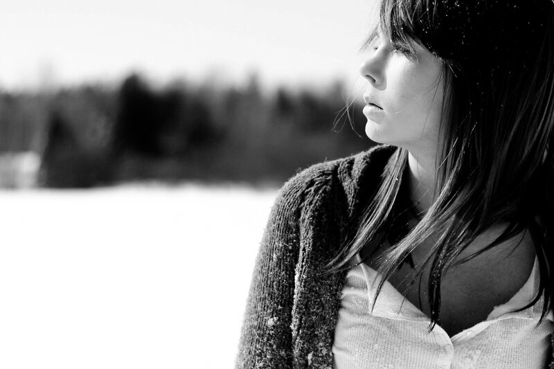 woman in snowy landscape
