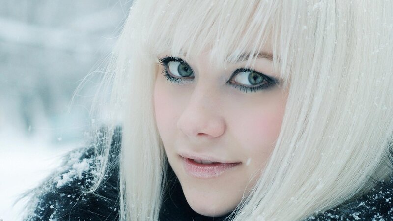 woman in snowy landscape
