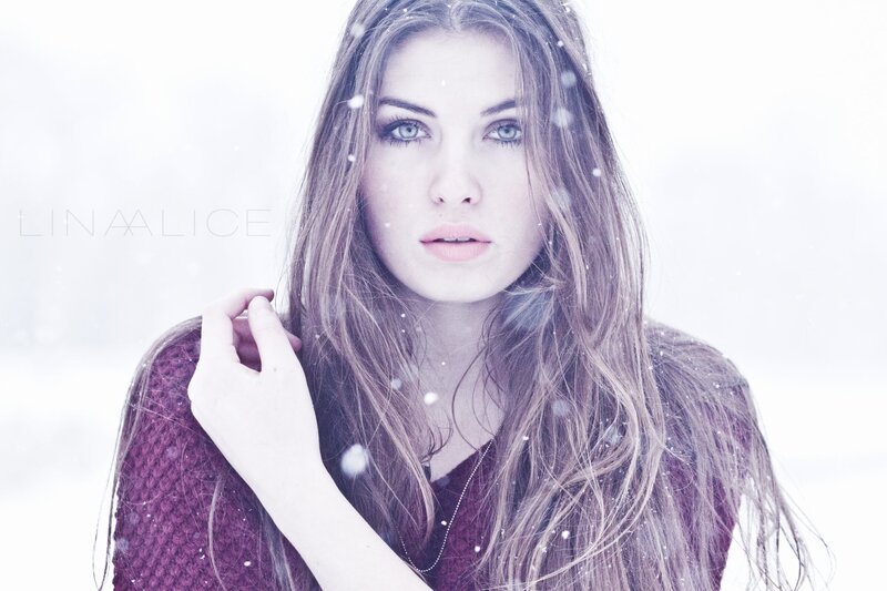 woman in snowy landscape