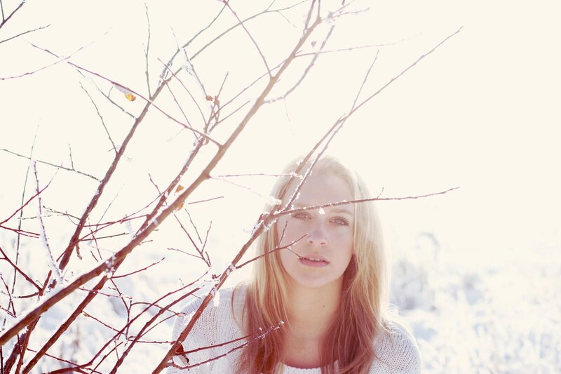 woman in snowy landscape