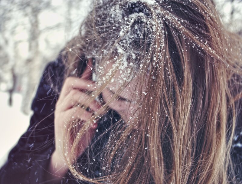 woman in snowy weather