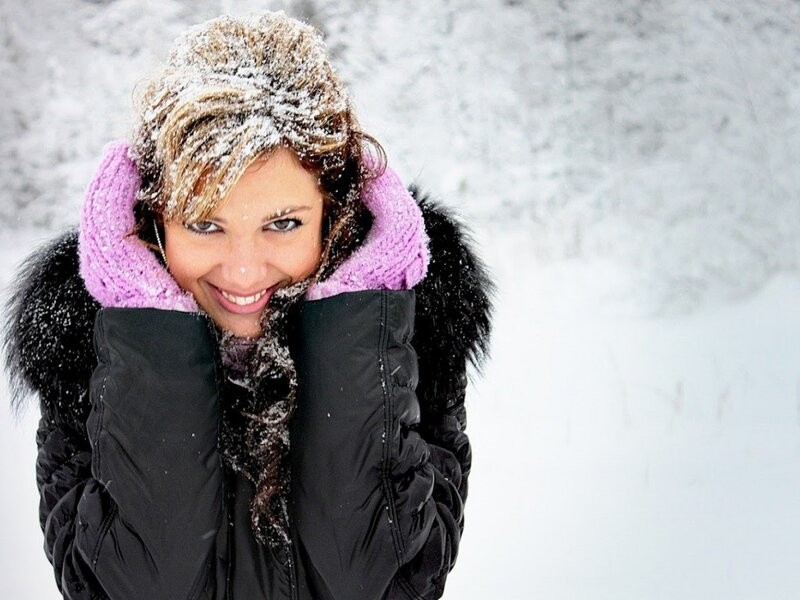 woman in snowy winter