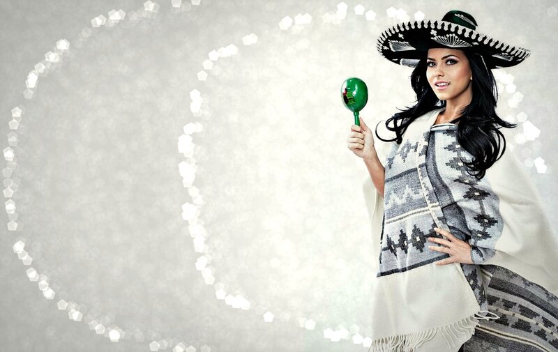 Woman in Sombrero — White