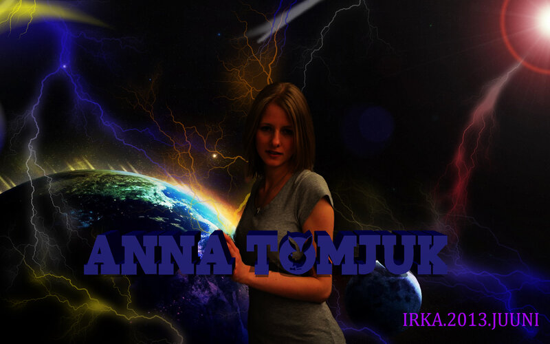 Woman in Space Background — Blue