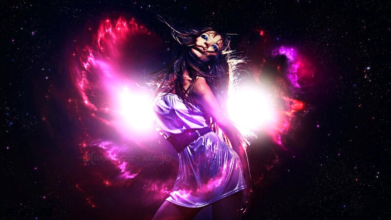 Woman in Space — Purple, Dramatic