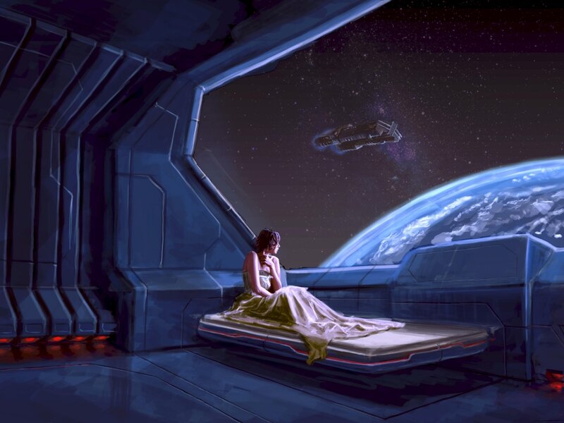 Woman in Spaceship