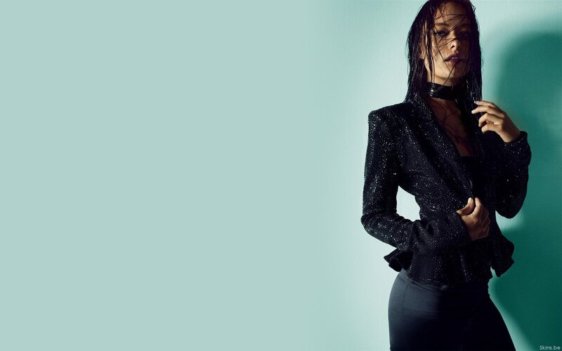 woman in sparkly black jacket