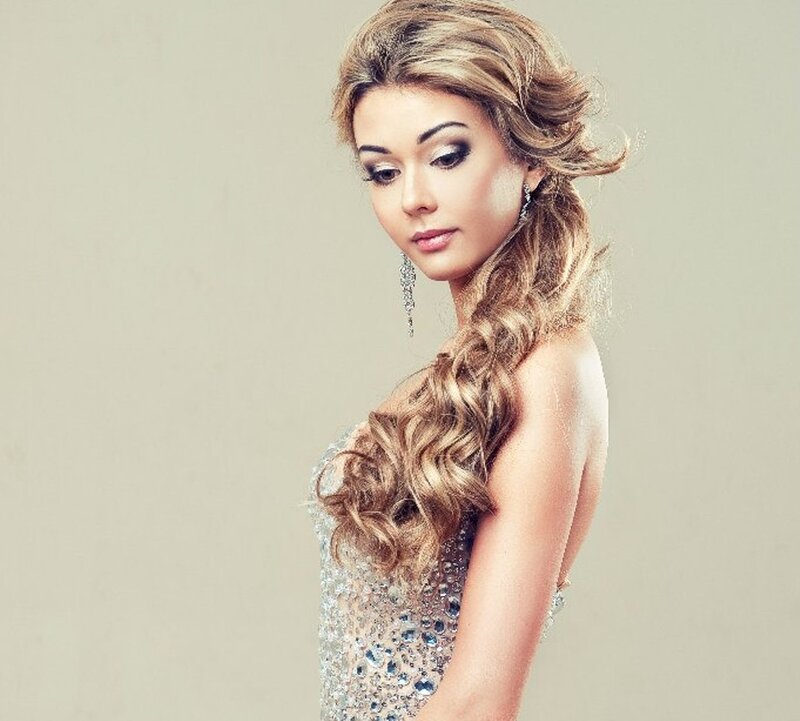Woman in Sparkly Dress — Silver, Elegant