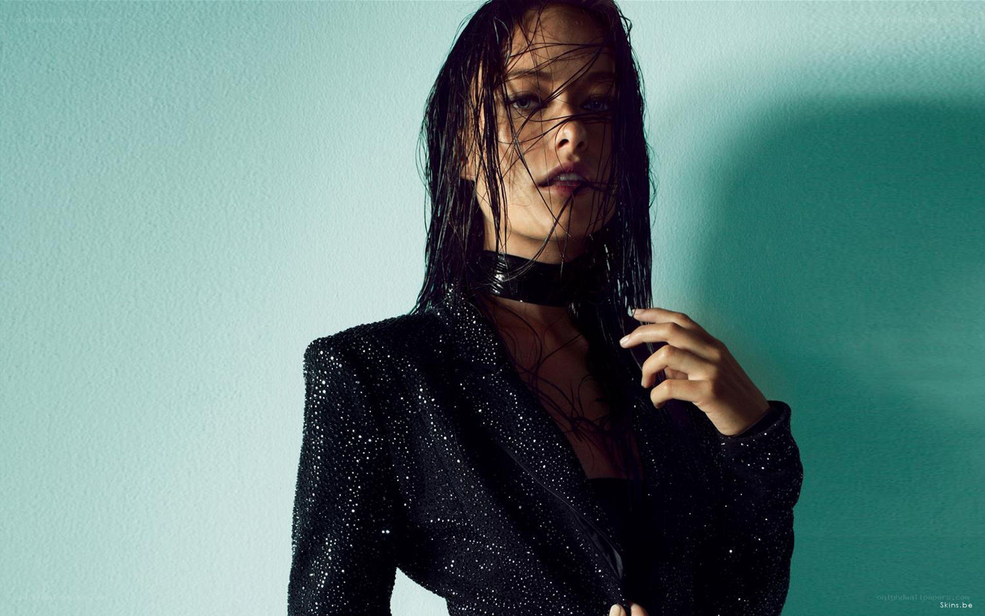 woman in sparkly jacket