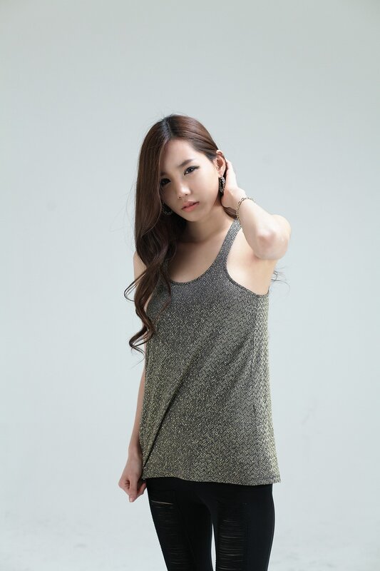 woman in sparkly tank top