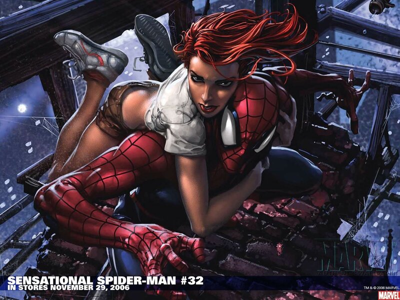 Woman in Spider-suit — Red, Dramatic, Night, Comic
