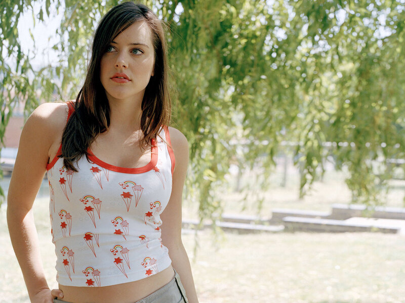 woman in star-patterned tank top