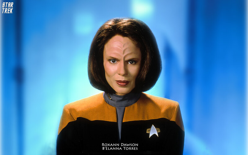 Woman in Starfleet Uniform — Blue, Serious