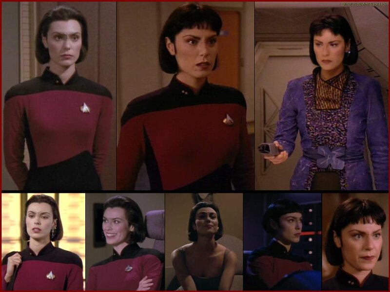 Woman in Starfleet Uniform — Red, Serious