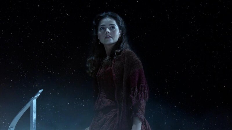 woman in starry night scene