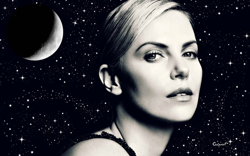 Woman in Starry Sky — Black