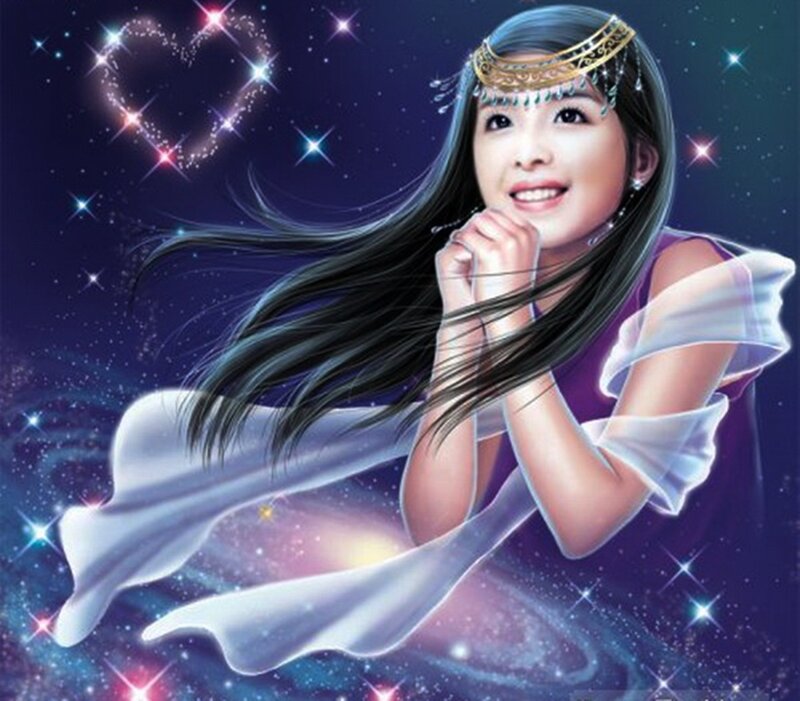 Woman in Starry Sky — Purple
