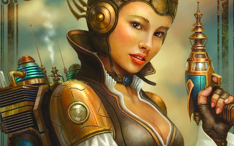 Woman in Steampunk Armor