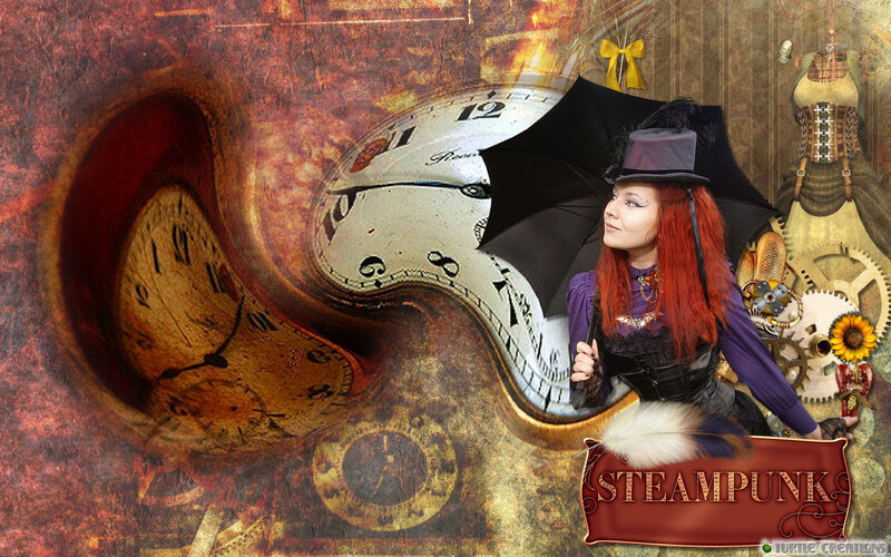 Woman in Steampunk Attire — Brown, Dramatic